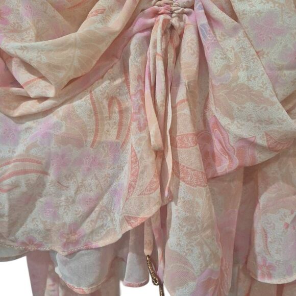 Tularosa Women's Cream & Pink Poly Georgette Top NEW - Picture 8 of 15